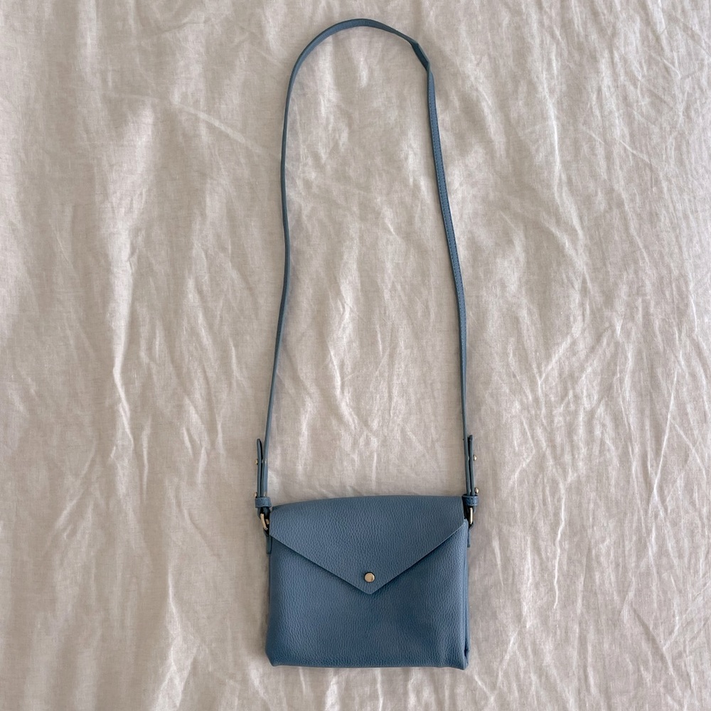 Blue Leather Crossbody - Picture 1 of 7